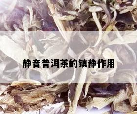 静音普洱茶的镇静作用