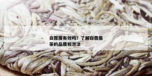 白露眉有效吗？了解白露眉茶的品质和泡法