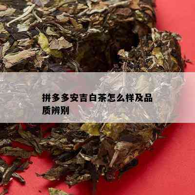 拼多多安吉白茶怎么样及品质辨别