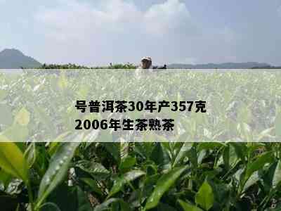 号普洱茶30年产357克2006年生茶熟茶