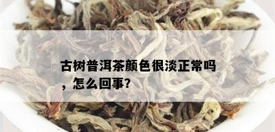 古树普洱茶颜色很淡正常吗，怎么回事？