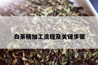 白茶精加工流程及关键步骤