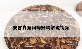 安吉白茶阿峰好喝解说视频