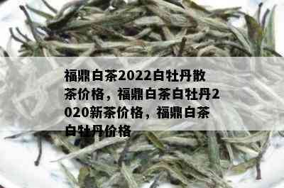 福鼎白茶2022白牡丹散茶价格，福鼎白茶白牡丹2020新茶价格，福鼎白茶白牡丹价格