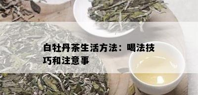 白牡丹茶生活方法：喝法技巧和注意事