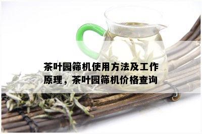 茶叶园筛机使用方法及工作原理，茶叶园筛机价格查询