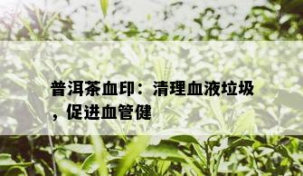 普洱茶血印：清理血液垃圾，促进血管健