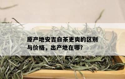 原产地安吉白茶更爽的区别与价格，出产地在哪？