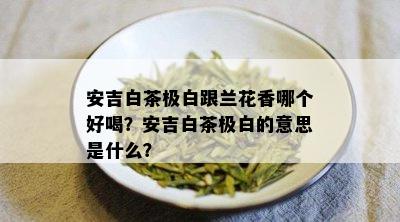 安吉白茶极白跟兰花香哪个好喝？安吉白茶极白的意思是什么？