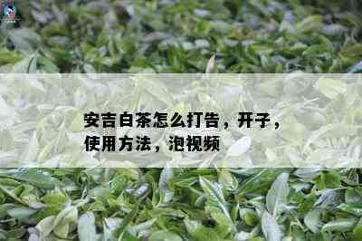 安吉白茶怎么打告，开子，使用方法，泡视频