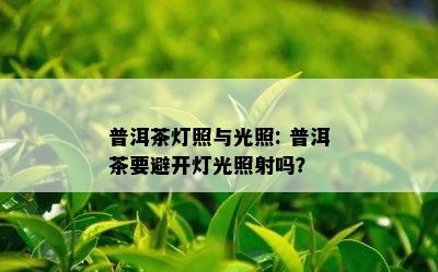 普洱茶灯照与光照: 普洱茶要避开灯光照射吗？