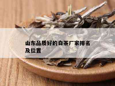 山东品质好的白茶厂家排名及位置