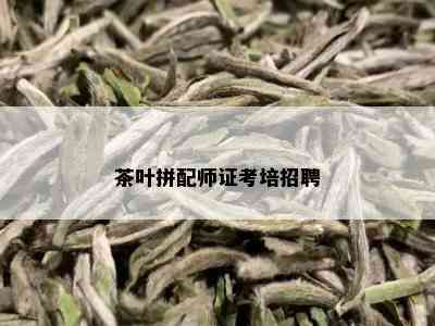 茶叶拼配师证考培招聘