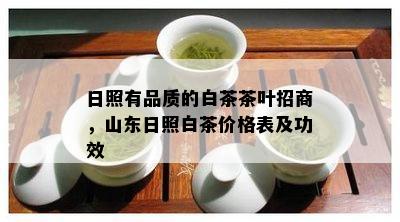 日照有品质的白茶茶叶招商，山东日照白茶价格表及功效