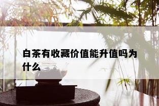 白茶有收藏价值能升值吗为什么