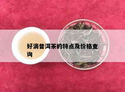 好滴普洱茶的特点及价格查询