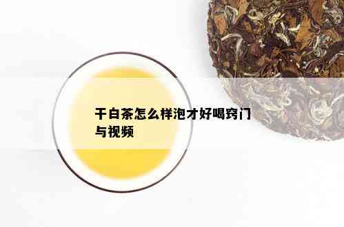 干白茶怎么样泡才好喝窍门与视频