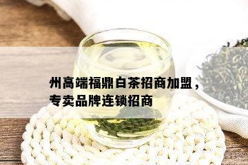 州高端福鼎白茶招商加盟，专卖品牌连锁招商