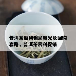 普洱茶返利骗局曝光及回购套路，普洱茶暴利促销