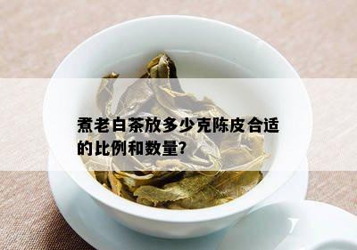 煮老白茶放多少克陈皮合适的比例和数量？