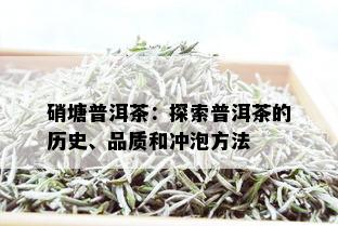 硝塘普洱茶：探索普洱茶的历史、品质和冲泡方法