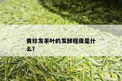 黄珍发茶叶的发酵程度是什么？