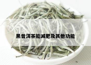 黑普洱茶能减肥及其他功能