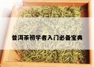 普洱茶初学者入门必备宝典