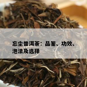 忘尘普洱茶：品鉴、功效、泡法及选择