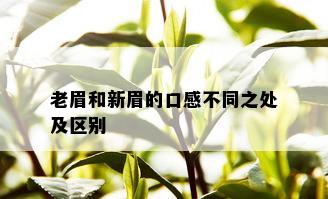 老眉和新眉的口感不同之处及区别