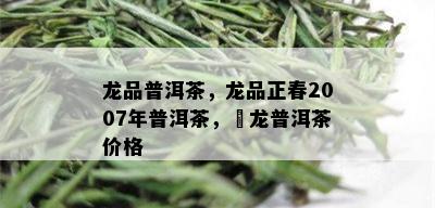 龙品普洱茶，龙品正春2007年普洱茶，犇龙普洱茶价格