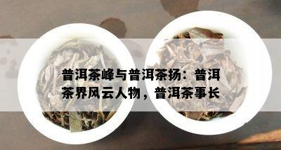 普洱茶峰与普洱茶扬：普洱茶界风云人物，普洱茶事长