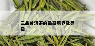 三品普洱茶的更高境界及等级