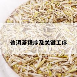 普洱茶程序及关键工序