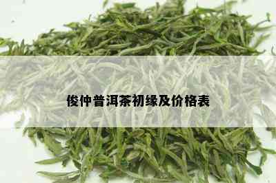 俊仲普洱茶初缘及价格表