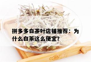 拼多多白茶叶店铺推荐：为什么白茶这么便宜？