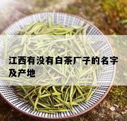 江西有没有白茶厂子的名字及产地