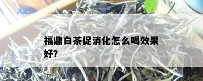 福鼎白茶促消化怎么喝效果好？