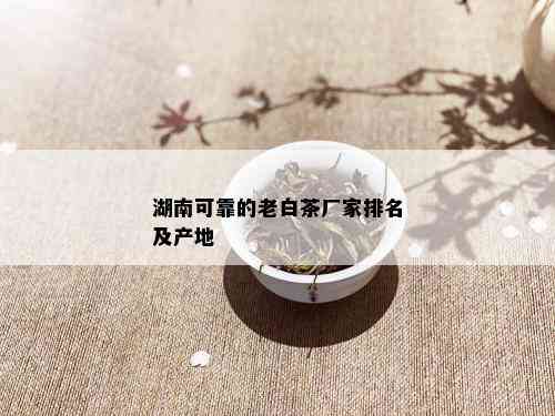 湖南可靠的老白茶厂家排名及产地