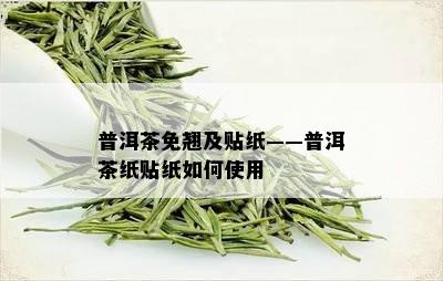 普洱茶免翘及贴纸——普洱茶纸贴纸如何使用