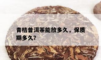 青桔普洱茶能放多久，保质期多久？