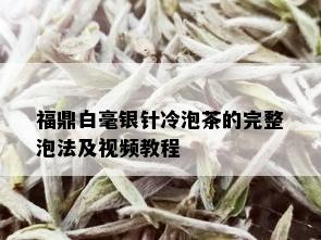 福鼎白毫银针冷泡茶的完整泡法及视频教程