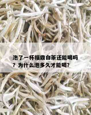 泡了一杯福鼎白茶还能喝吗？为什么泡多久才能喝？