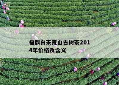 福鼎白茶荒山古树茶2014年价格及含义