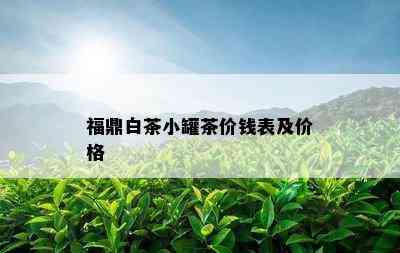 福鼎白茶小罐茶价钱表及价格