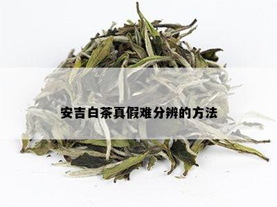 安吉白茶真假难分辨的方法