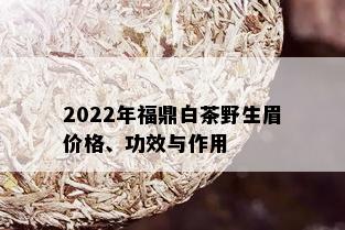 2022年福鼎白茶野生眉价格、功效与作用