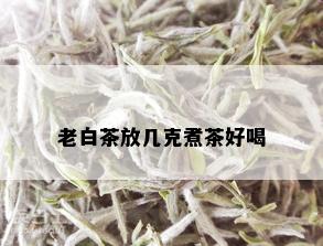 老白茶放几克煮茶好喝