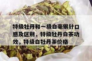 特级牡丹和一级白毫银针口感及区别，特级牡丹白茶功效，特级白牡丹茶价格