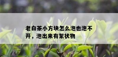 老白茶小方块怎么泡也泡不开，泡出来有絮状物